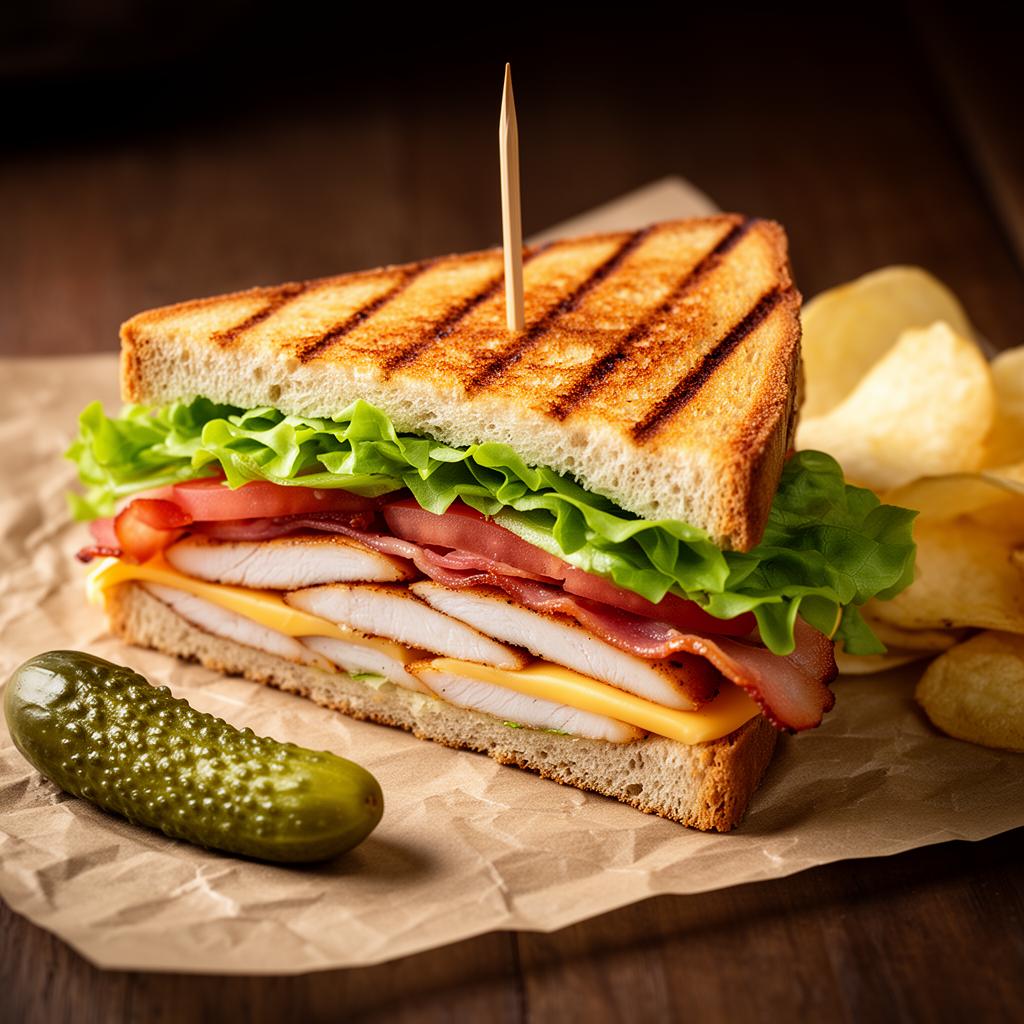 Smoked chicken sandwich with pickles